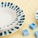 Flad Plade Quid Simetric Blå Keramik 23 cm (12 enheder)