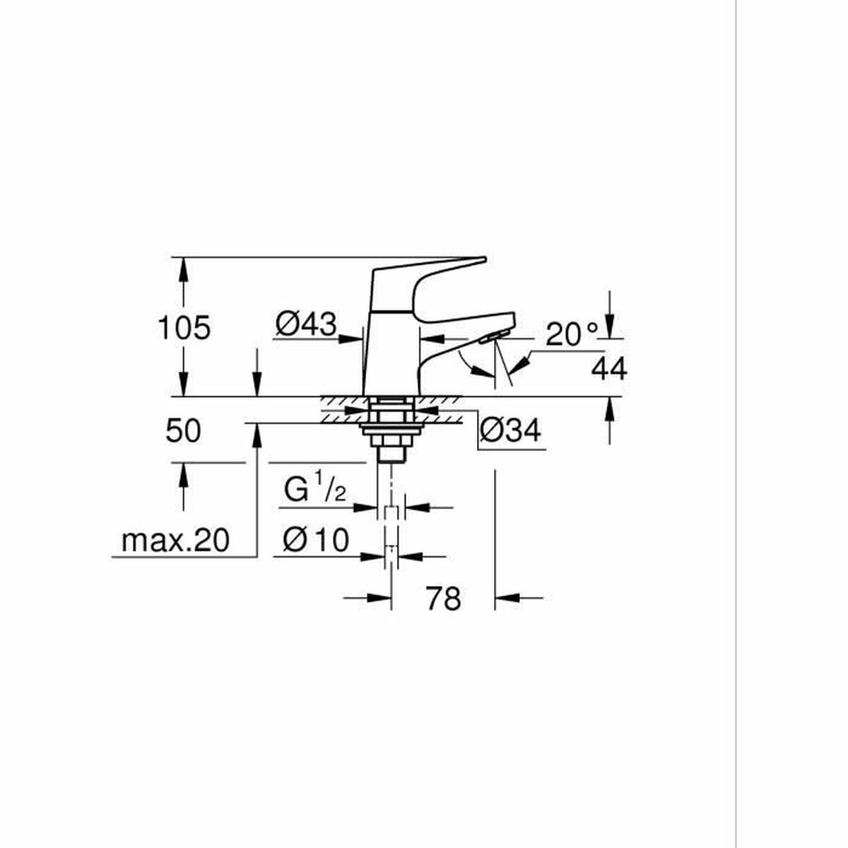 Blander Grohe Start Flow Metall