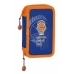 Dvigubo pieštuko dėklas Valencia Basket M854 Mėlyna Oranžinė 12.5 x 19.5 x 4 cm (28 Dalys)