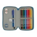 Double Pencil Case BlackFit8 M854 Blue 12.5 x 19.5 x 4 cm (28 Pieces)