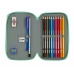 Double Pencil Case BlackFit8 M854 Turquoise 12.5 x 19.5 x 4 cm (28 Pieces)