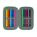 Double Pencil Case BlackFit8 M854 Turquoise 12.5 x 19.5 x 4 cm (28 Pieces)