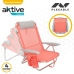 Cadeira Dobrável com Apoio para a Cabeça Aktive Flamingo Coral 51 x 76 x 45 cm (2 Unidades)