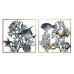 Настенный декор Home ESPRIT Синий Позолоченный Средиземноморье Рыбы 50 x 4 x 50 cm (2 штук)