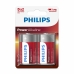 Piles Alcalines Philips Power LR20 1,5 V Type D (2 Unités)