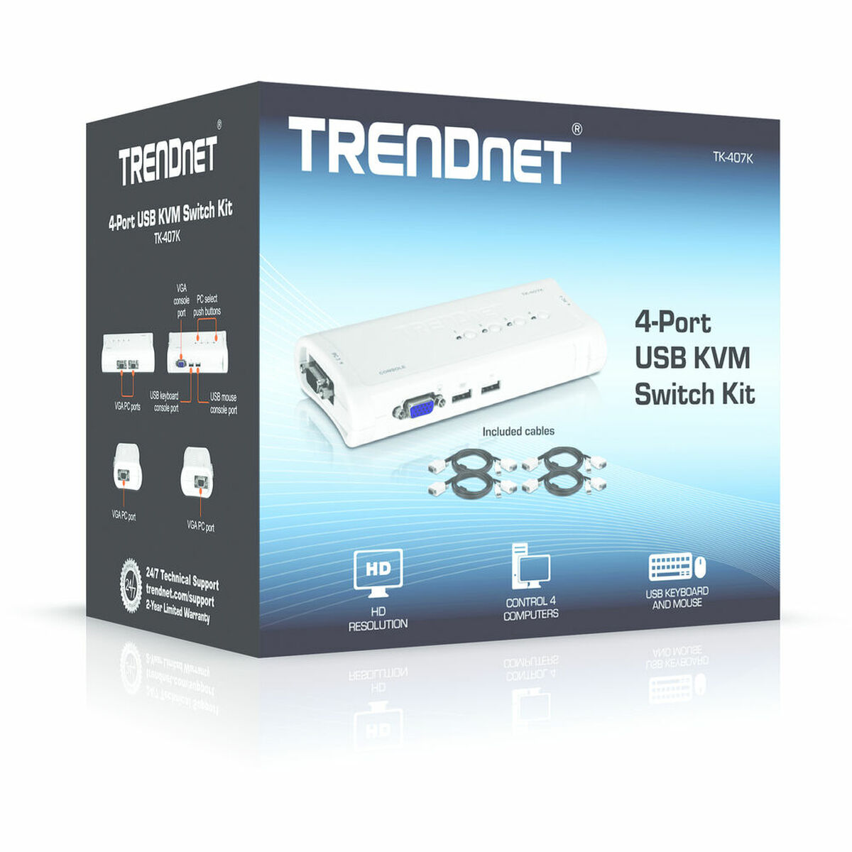 KVM svitsj Trendnet TK-407K