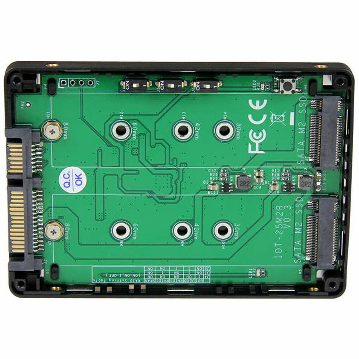 Adaptér pro hard disk Startech 25S22M2NGFFR Černý