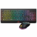 Tastatur og mus Krom NXKROMKBLSP Sort Multifarvet Spansk qwerty