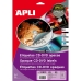 Drucker-Etiketten Apli 10601 Weiß 25 Blatt Ø 117 mm kreisförmig CD/DVD