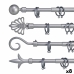Gardinstolpe Uttrekkbar Sølv Jern 5 x 122 x 5 cm (8 enheter)