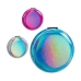 Espelho de Bolso Metalizado Azul Cor de Rosa Prateado Cristal Plástico 8 x 2,4 x 8 cm (12 Unidades)