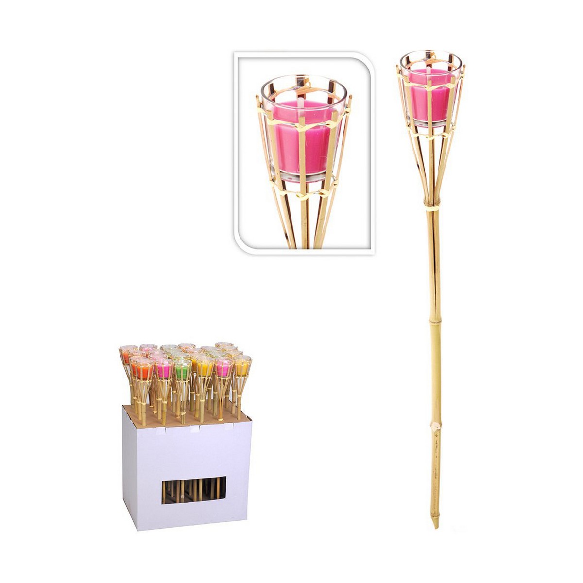 Zahradní pochodeň Progarden Funkce proti komárům Kaštanová Sklo 7,5 x 76 cm