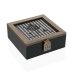 Dėžutė arbatai Versa Juoda Metalinis Medžio MDF 16,5 x 16,5 x 6,5 cm