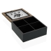 Box for Infusions Versa Black Metal MDF Wood 16,5 x 16,5 x 6,5 cm