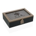 Кутия за Чай Versa Черен Метал Дървен MDF 24 x 6,5 x 16,5 cm
