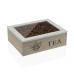 Кутия за Чай Versa Листи Дървен MDF 23 x 7,5 x 17,5 cm
