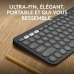 Bluetooth-näppäimistö ja tabletin tuki Logitech K380 Ranska Harmaa Grafiitinharmaa Tumman harmaa AZERTY
