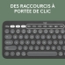 Bluetooth-Tastatur für Tablet Logitech K380 Französisch Grau Graphit Dunkelgrau AZERTY