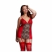 mini sukienka z podwiązkami do pończoch bez majtek typu leopard rozmiar królewski Baci Lingerie BW3109-REDQS