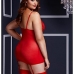 Body rouge & porte jarretière no panty grande taille Baci Lingerie BW3109-REDQS