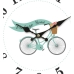 Zidni sat Versa Bicikl Drvo 4 x 30 x 30 cm