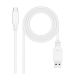 USB-C kabel za USB NANOCABLE 10.01.4002-W Bijela 2 m