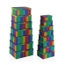 Set di Scatole per Sistemare Impilabili Versa Arcobaleno Cartone 15 Pezzi 35 x 16,5 x 43 cm