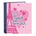 Gyűrűs iratgyűjtő Safta Paris Rózsaszín Tengerészkék A4 27 x 33 x 6 cm