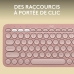 Bluetooth Klaviatuur, millel on Tahvelarvuti Tugi Logitech K380 Prantsuse Roosa AZERTY