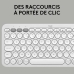 Bluetooth Keyboard with Support for Tablet Logitech K380 French White AZERTY