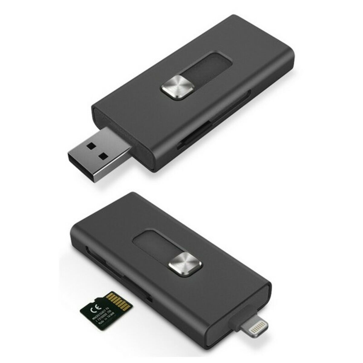 Kortlæser KSIX Micro SD Sort