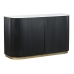 Dientafel DKD Home Decor Zwart Metaal Marmer (140 x 40 x 82 cm)