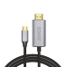 USB C - HDMI Adapteri Savio CL-171 Hopeinen 2 m