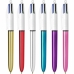 Lodīšu Pildspalvu Komplekts Bic Shine Silver Balts Daudzkrāsains (12 Daudzums)