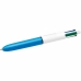 Inkoustové pero Bic Mini 4Colours Modrý Bílý 0,32 mm (12 Kusy)