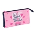 Tredobbelt bæretaske Safta Paris Pink Marineblå 22 x 12 x 3 cm