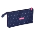 Tredobbelt bæretaske Safta Paris Pink Marineblå 22 x 12 x 3 cm