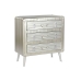 Chest of drawers Home ESPRIT Silver Metal MDF Wood Vintage 80 x 39 x 82 cm
