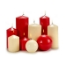 Žvakė Raudona Vaškas (7,5 x 7,5 x 7,5 cm) (4 vnt.)