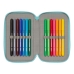 Pochette à crayons triple Frozen Hello spring Bleu clair 12.5 x 19.5 x 5.5 cm (36 Pièces)