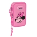 Dobbelt penalhus Minnie Mouse Loving Pink 12.5 x 19.5 x 4 cm (28 Dele)