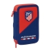 Dubbelt pennfodral Atlético Madrid Blå Röd 12.5 x 19.5 x 4 cm (28 Delar)