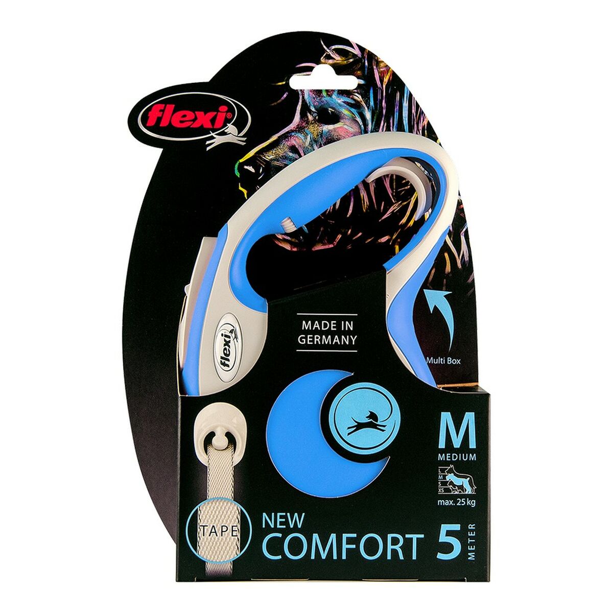 Pasji svinec Flexi NEW COMFORT Modra Velikost M