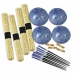 Set de Sushi DKD Home Decor 14,5 x 14,5 x 31 cm Negro Azul Gres Oriental (16 Piezas)