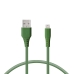 Data og ladekabel med USB KSIX Grønn 1 m