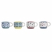 Piece Coffee Cup Set DKD Home Decor Multicolour Yellow Blue Turquoise Maroon Metal Stoneware 4 Pieces 150 ml