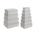 Set de cutii de depozitare, cu posibilitate de stivuire DKD Home Decor Gri Animale de Companie Carton (43,5 x 33,5 x 15,5 cm)