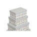 Set Složivih Kutija za Pospremanje DKD Home Decor Siva Kućni Ljubimci Karton (43,5 x 33,5 x 15,5 cm)