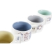 Set de Căni de Cafea DKD Home Decor Albastru Multicolor Metal Dolomite 4 Piese 260 ml