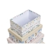 Σετ Κουτιών Αποθήκευσης με Δυνατότητα Τοποθέτησης σε Στοίβα DKD Home Decor Zώα Blomster Χαρτόνι (43,5 x 33,5 x 15,5 cm)